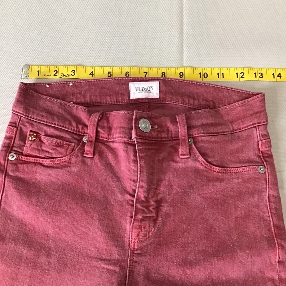 Hudson Jeans Women's Mid Rise Nico Super Skinny Raw Hem in Rose - Picture 10 of 13